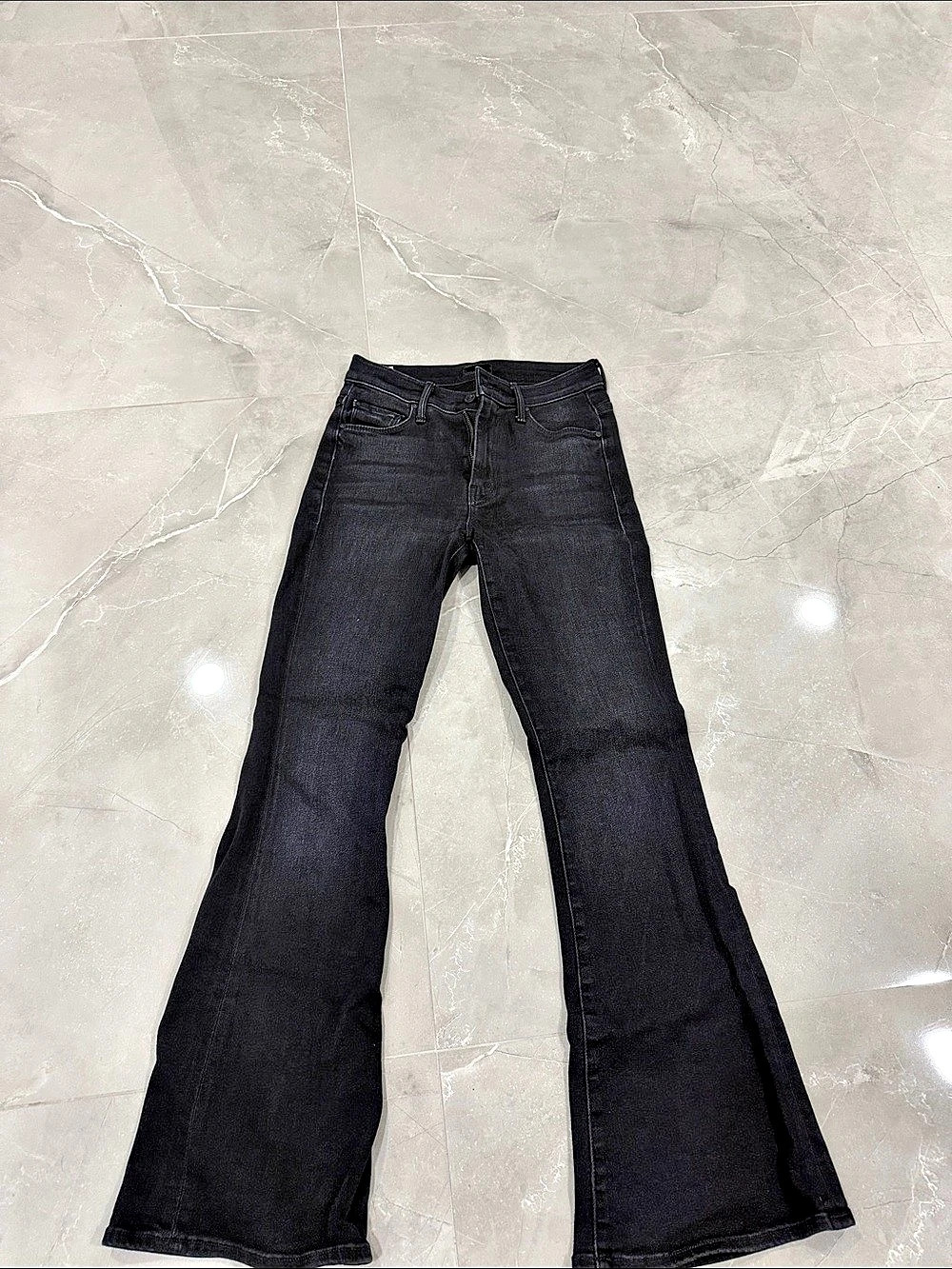 Mother The Weekender Flare Jeans Black Waist 25